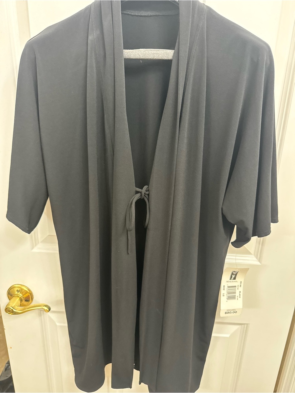 Miraclesuit Black Open-Front Swim Coverup with Tie